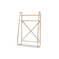 Baxton Studio Merida Gold Finished and Brown Finished 2-Tier Twin Size Shelf