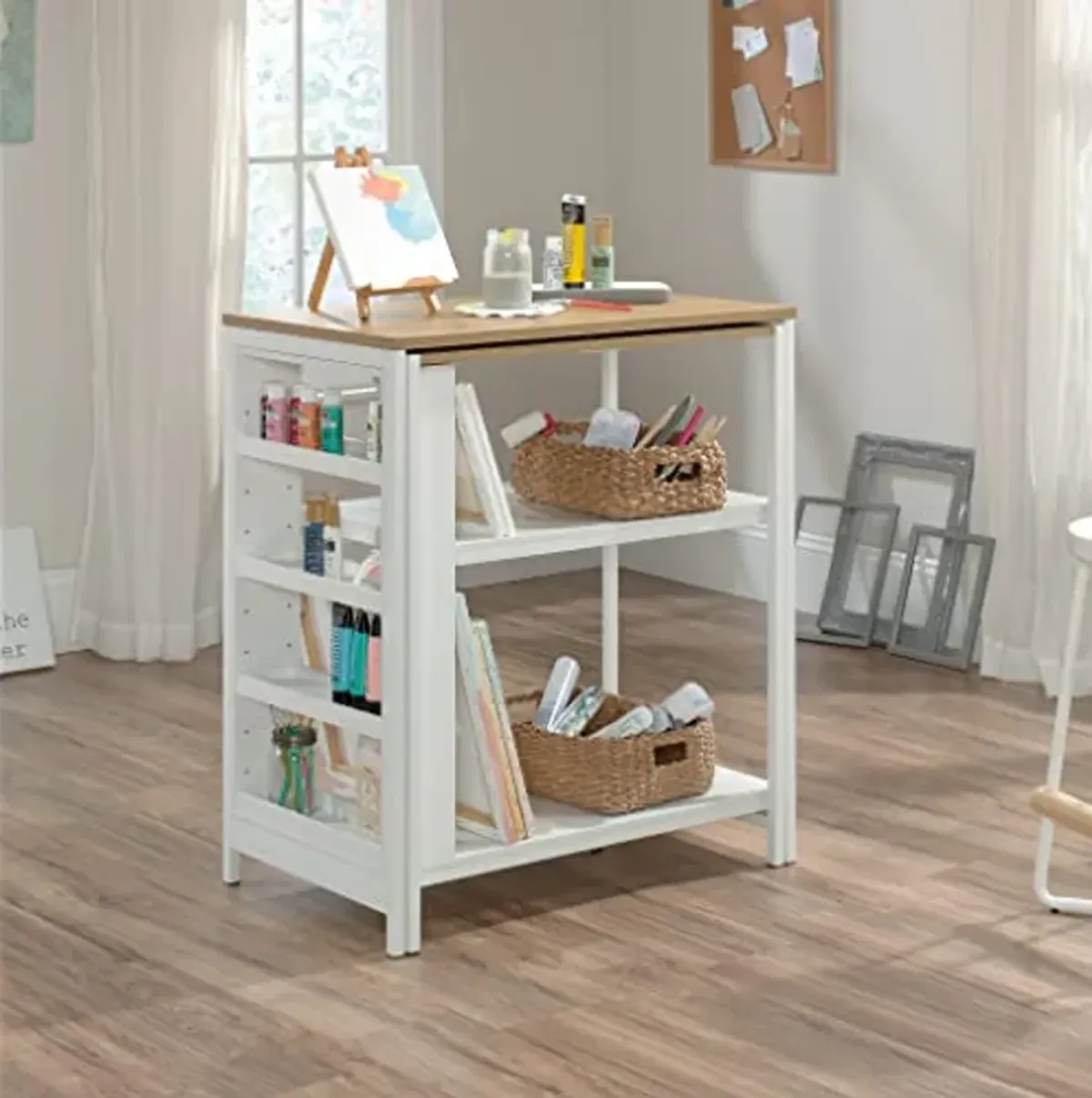 Sauder Miscellaneous Storage Kitchen Island, L: 31.50" x W: 32.88" x H: 36.00", White Finish