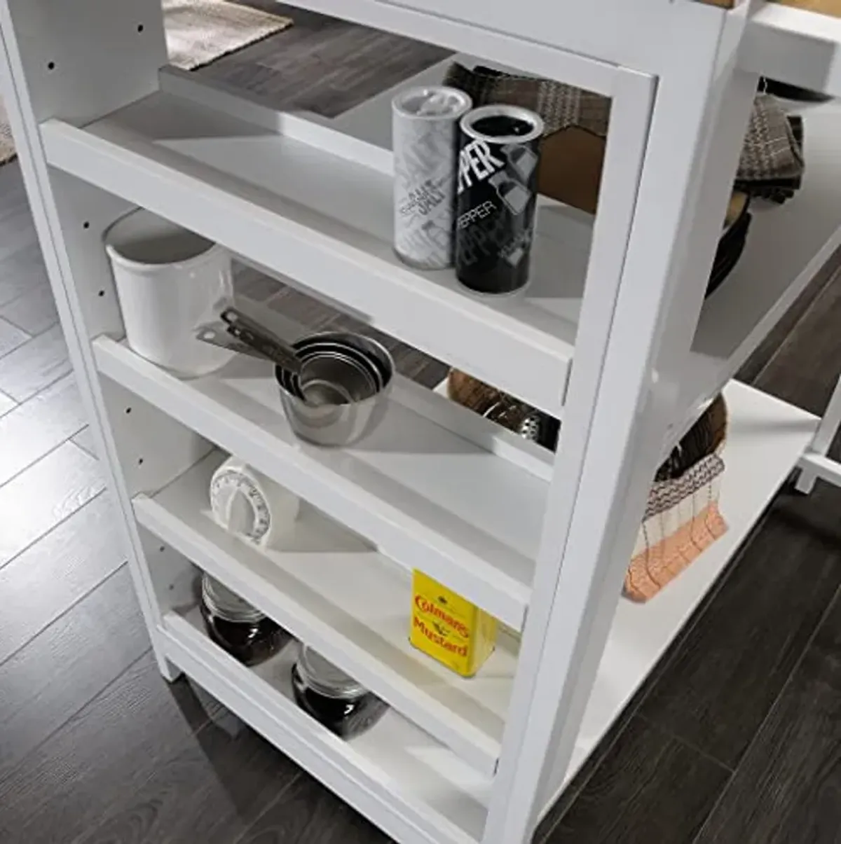 Sauder Miscellaneous Storage Kitchen Island, L: 31.50" x W: 32.88" x H: 36.00", White Finish