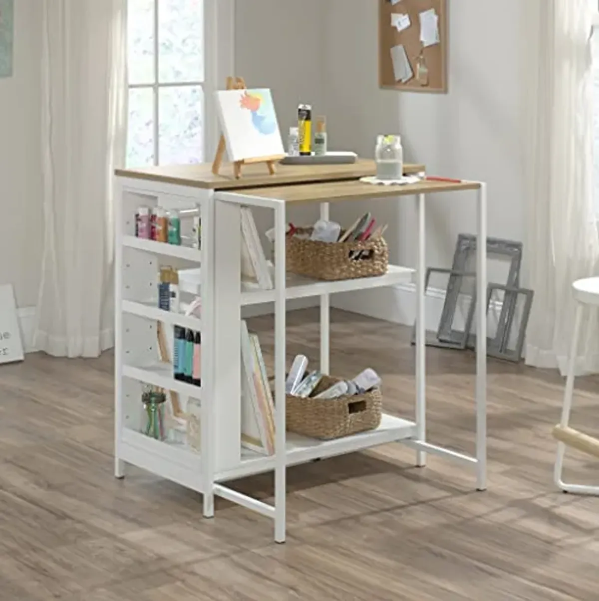 Sauder Miscellaneous Storage Kitchen Island, L: 31.50" x W: 32.88" x H: 36.00", White Finish