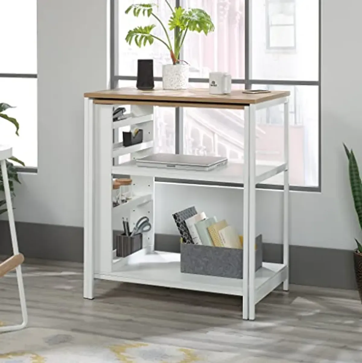 Sauder Miscellaneous Storage Kitchen Island, L: 31.50" x W: 32.88" x H: 36.00", White Finish