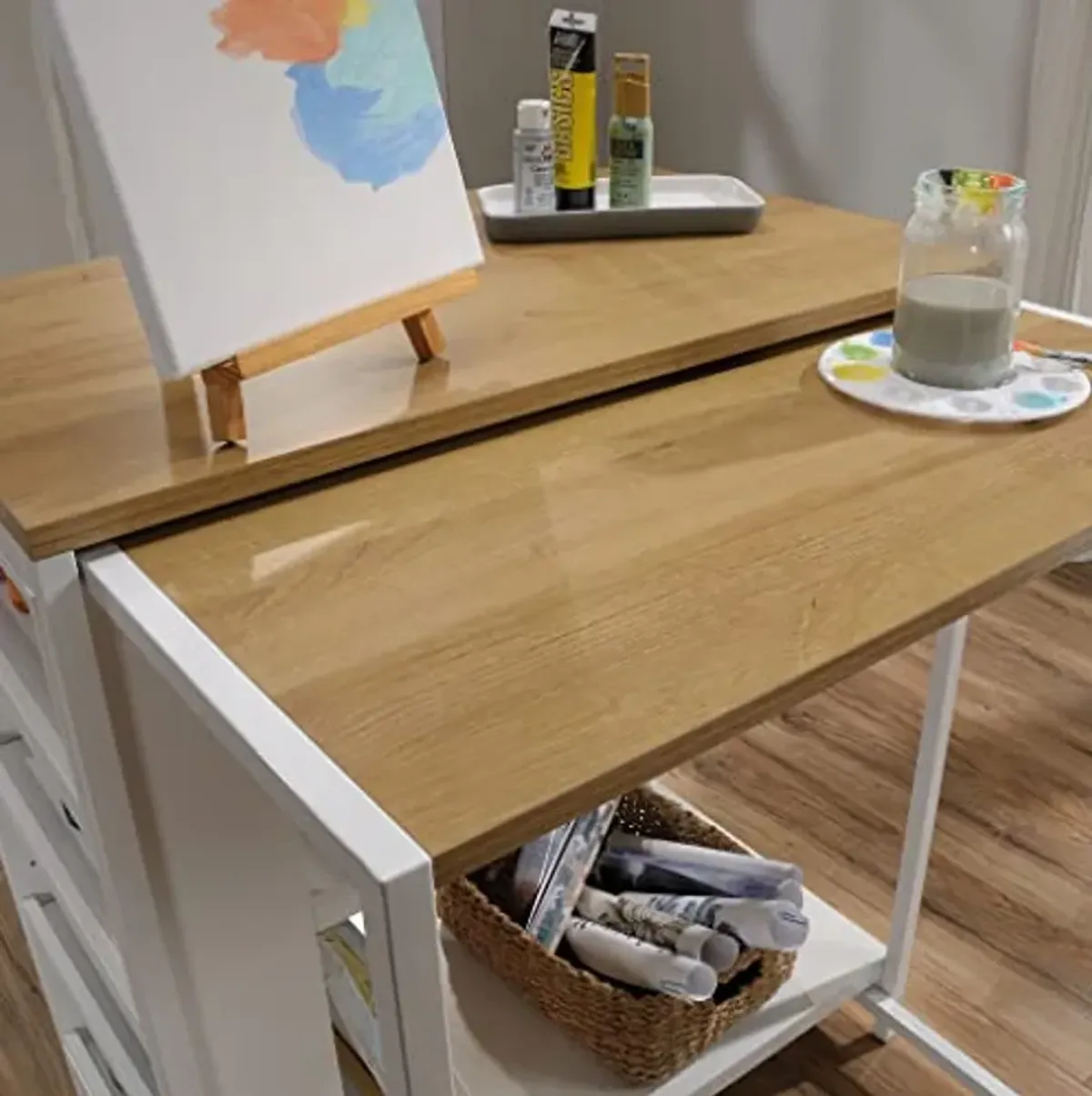 Sauder Miscellaneous Storage Kitchen Island, L: 31.50" x W: 32.88" x H: 36.00", White Finish