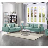 Lexicon Mckinley 2-Piece Tufted Fabric Living Room Sofa Set, Teal