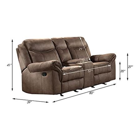 Lexicon Braelyn 2-Piece Fabric Manual Reclining Living Room Sofa Set, Brown
