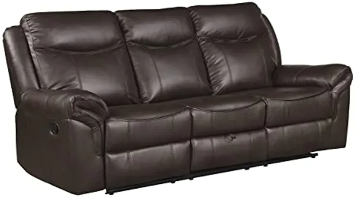 Lexicon Braelyn 2-Piece Faux Leather Manual Reclining Living Room Sofa Set, Dark Brown