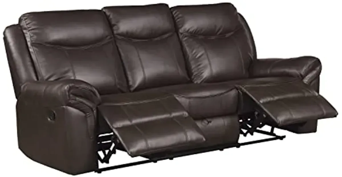 Lexicon Braelyn 2-Piece Faux Leather Manual Reclining Living Room Sofa Set, Dark Brown