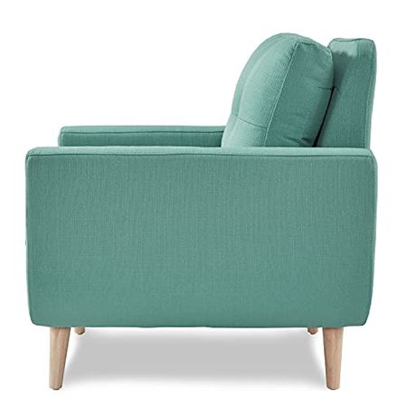 Lexicon Mckinley Tufted Fabric Sofa with 2 Pillows, 85.5" W, Teal