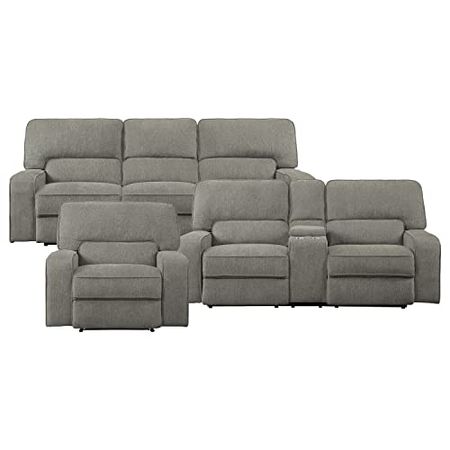Lexicon Atherton 3-Piece Chenille Fabric Power Reclining Living Room Sofa Set, Mocha