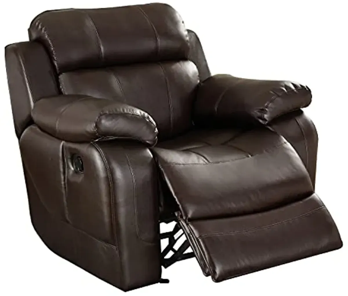 Lexicon Baylands Bonded Leather Glider Rocker Reclining Chair, 40.5" W, Brown