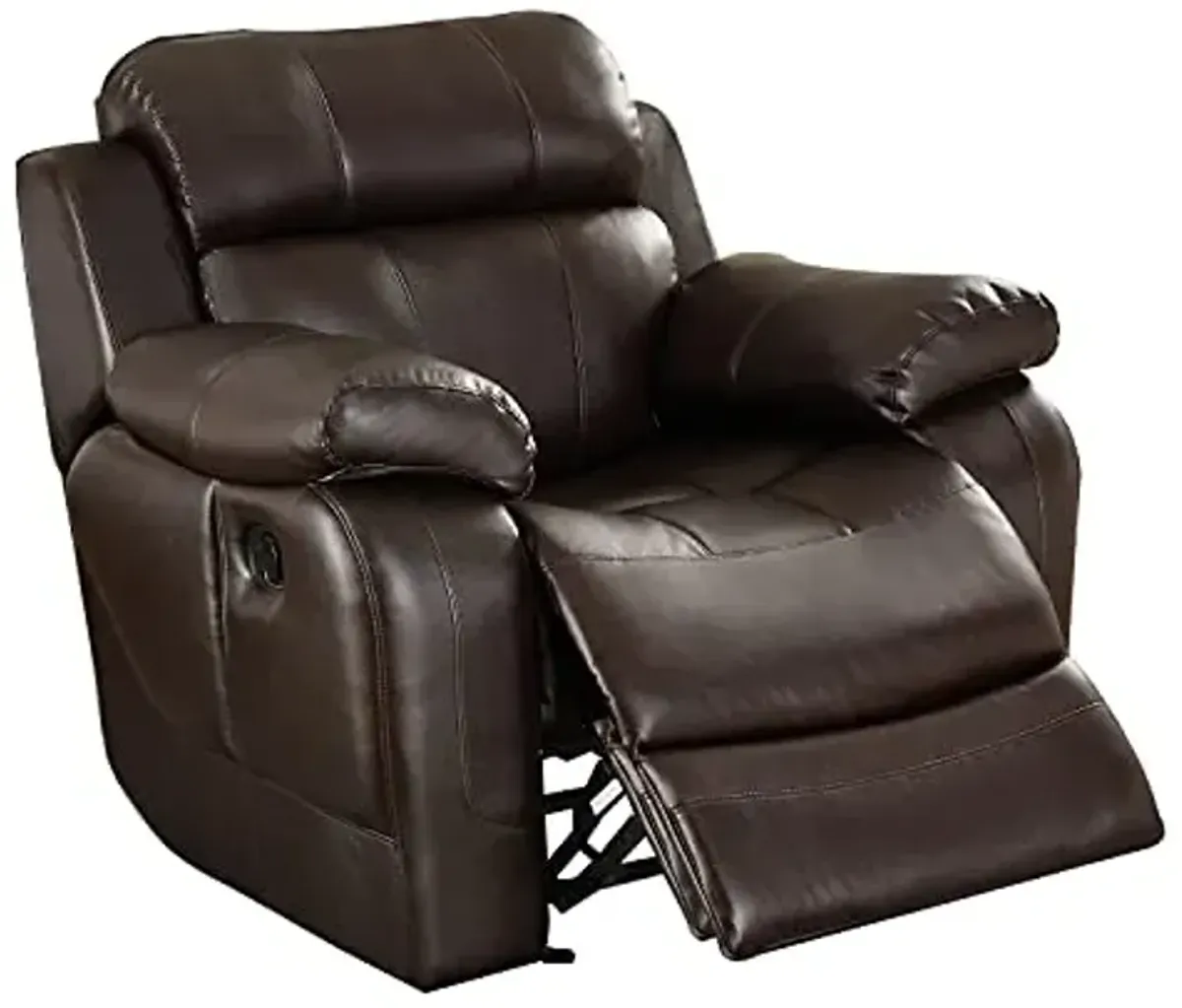 Lexicon Baylands Bonded Leather Glider Rocker Reclining Chair, 40.5" W, Brown