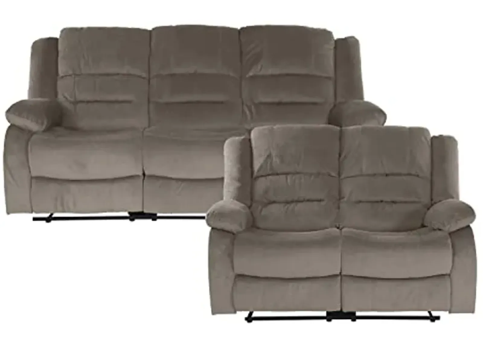 Lexicon Azrael 2-Piece Fabric Manual Reclining Living Room Sofa Set, Chocolate