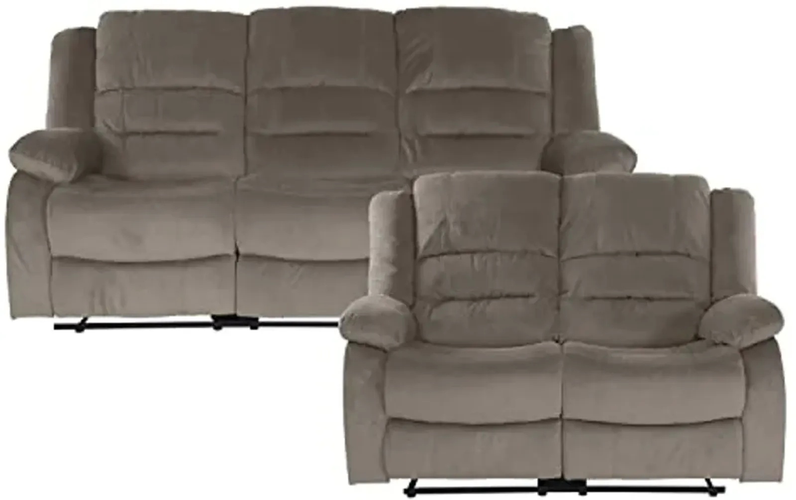 Lexicon Azrael 2-Piece Fabric Manual Reclining Living Room Sofa Set, Chocolate