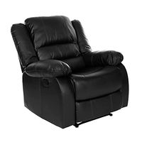 Lexicon Azrael Faux Leather Manual Reclining Chair, 37.5" W, Black
