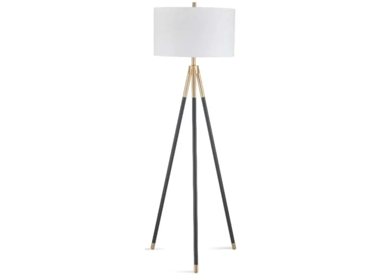 Bassett Mirror Rowe Floor Lamp with Black and Gold Finish L3824FEC