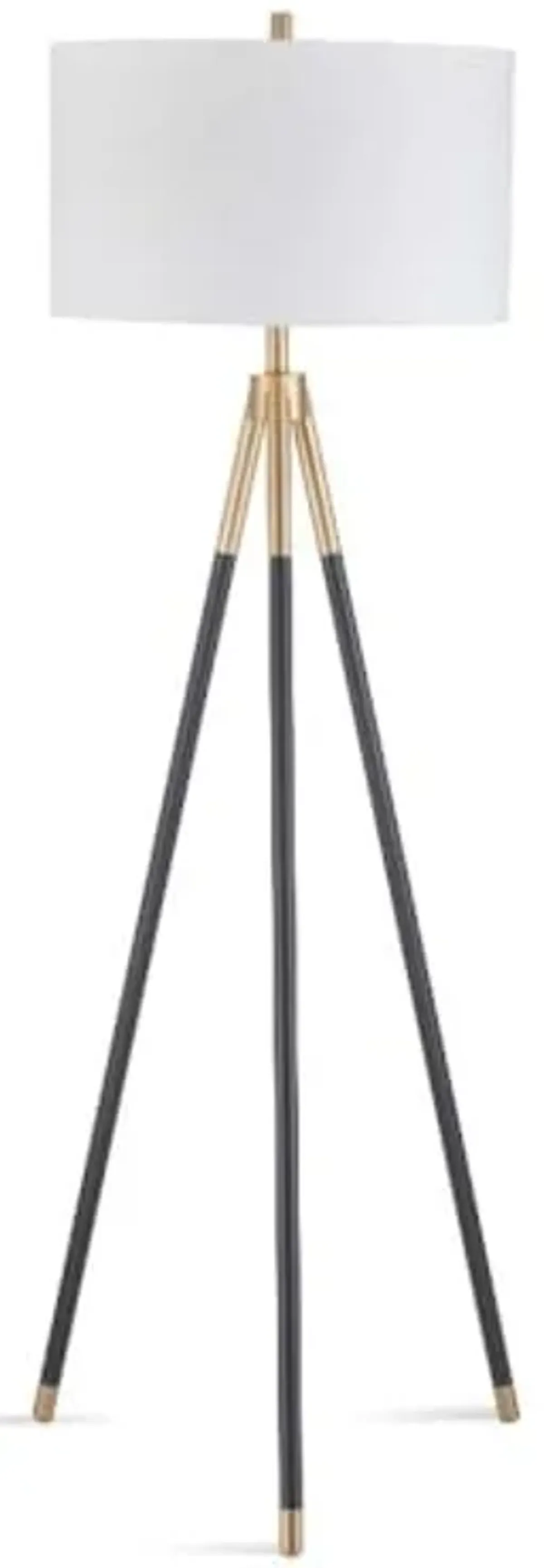 Bassett Mirror Rowe Floor Lamp with Black and Gold Finish L3824FEC