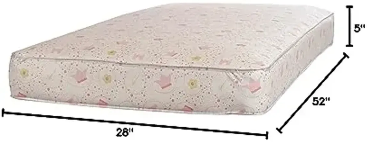 Kolcraft BabyPedic Premium Hypoallergenic Waterproof Standard Baby Crib Mattress plus Toddler Bed Fit, Airy Comfort, 120 Coils, GREENGUARD Air Quality Certified, Made in USA, 52x28" (Amazon Exclusive)