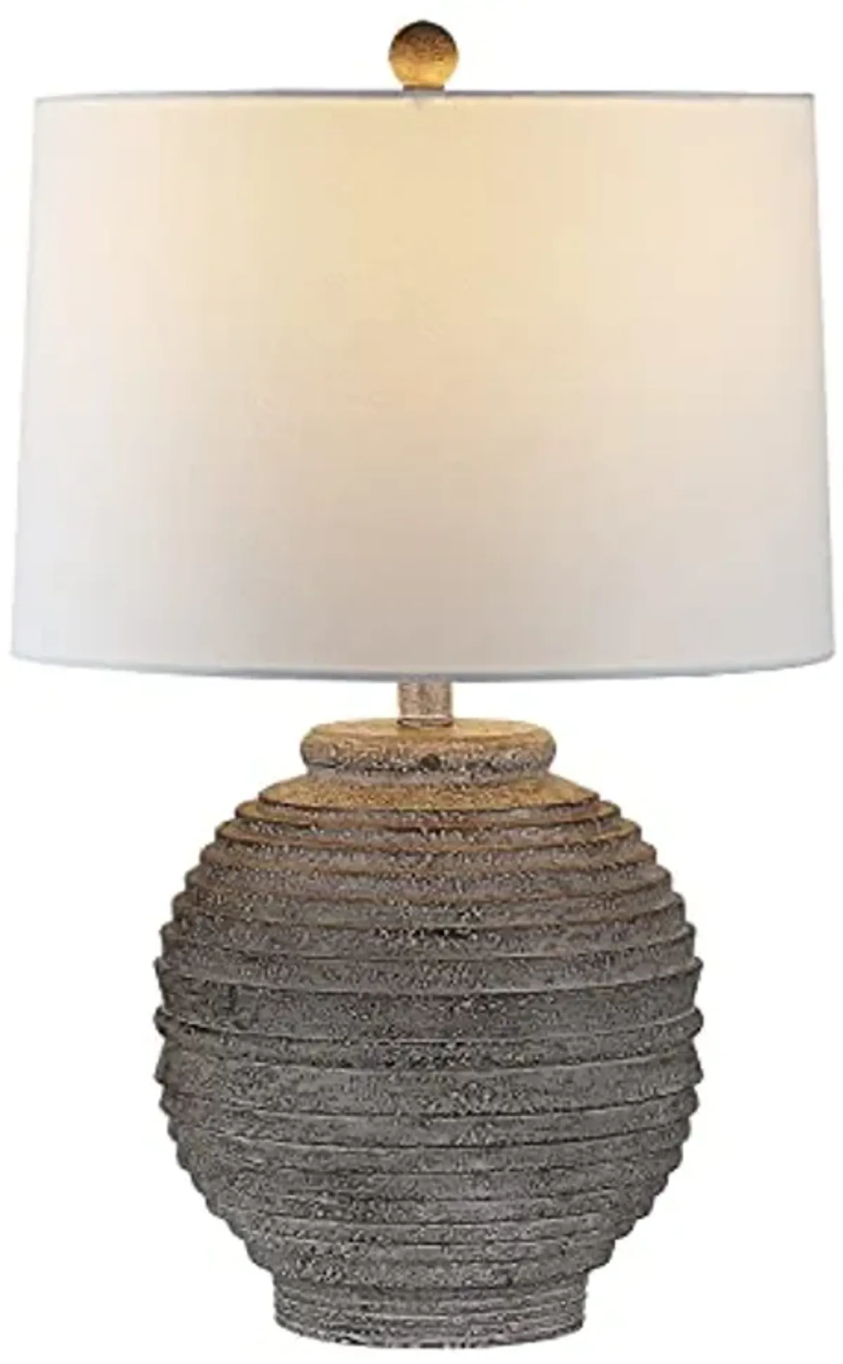 SAFAVIEH Lighting Collection Pendri Modern Rustic Industrial Farmhouse Grey 24-inch Bedroom Living Room Home Office Desk Nightstand Table Lamp (LED Bulb Included)