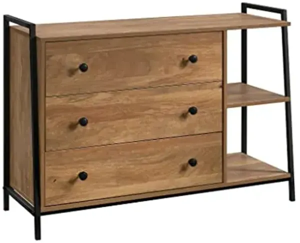 Sauder North Avenue 3-Drawer Dresser with Open Shelves, Sindoori Mango Finish