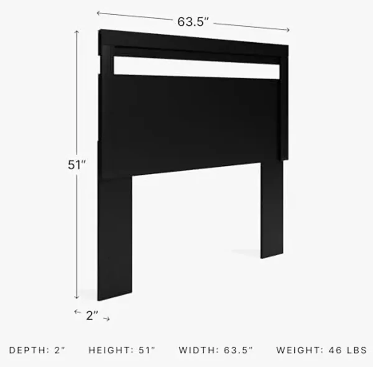 Signature Design by Ashley Finch Modern Headboard ONLY, Queen, Black