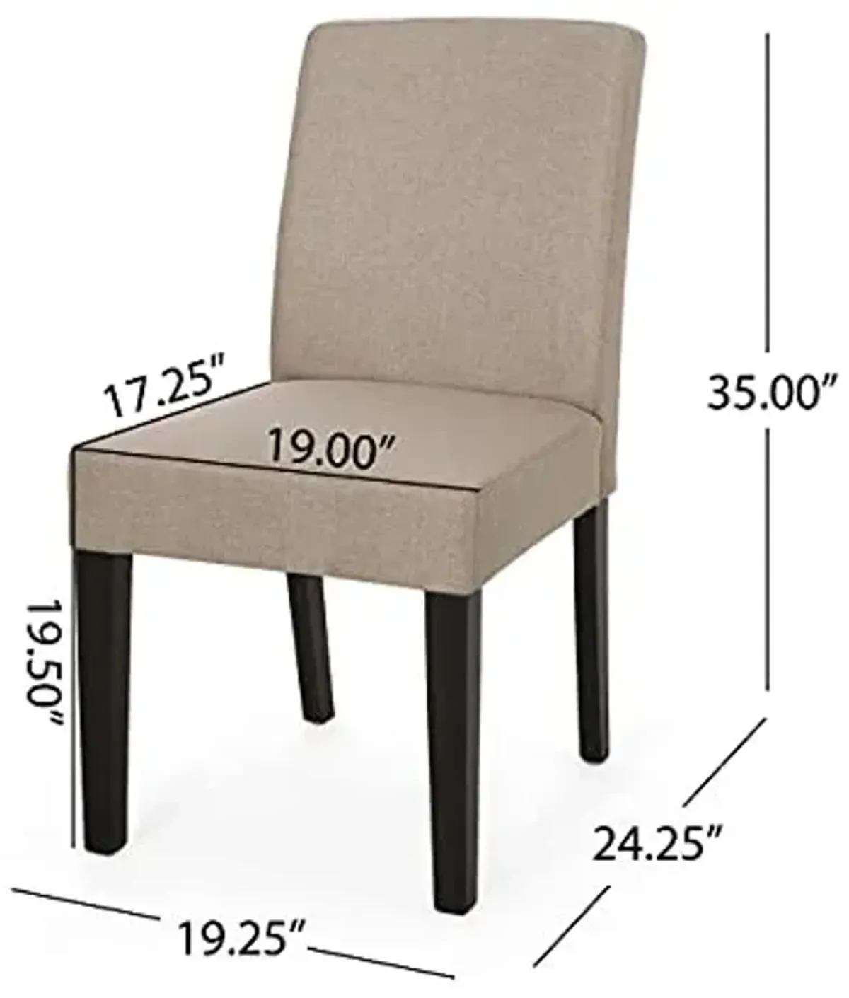 Christopher Knight Home Kuna Dining Chair, Taupe + Espresso