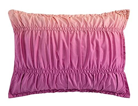 Heritage Kids Warm Ombre Ruched 2 Piece Comforter Set, Twin, Pink and Peach