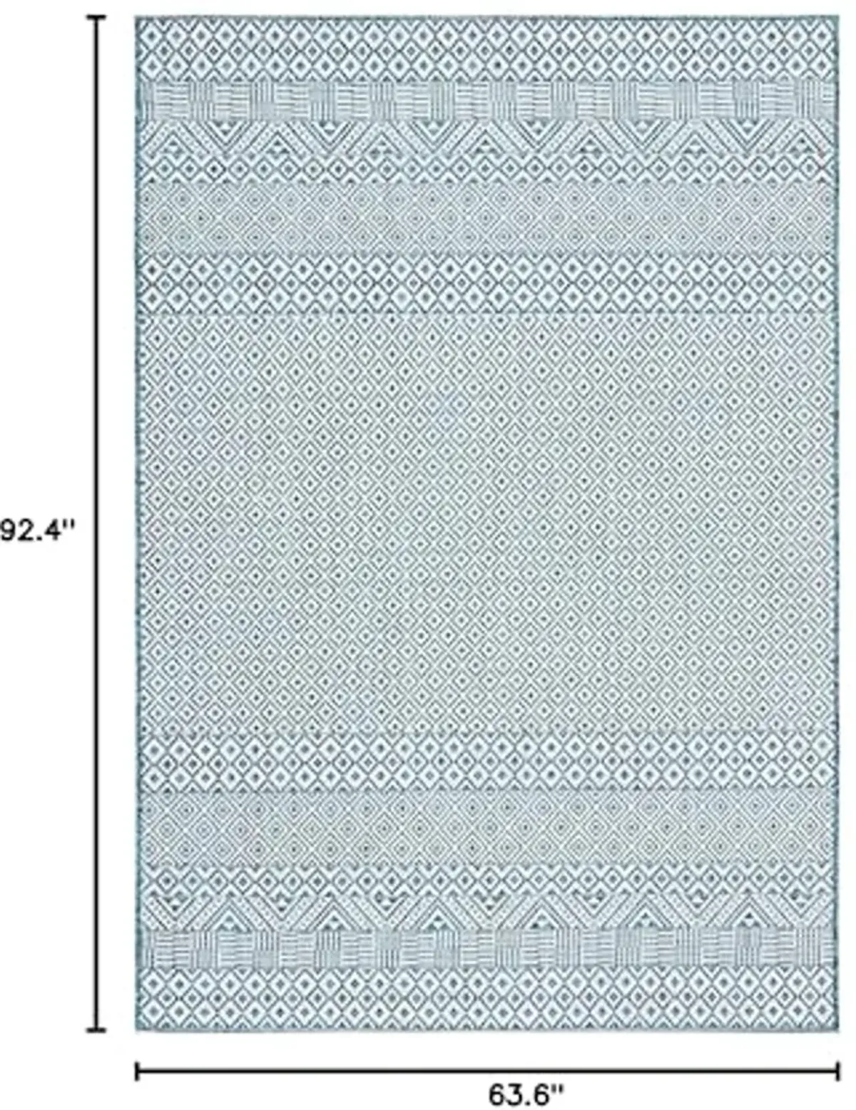 SAFAVIEH Courtyard Collection 5'3" x 7'7" Ivory/Aqua CY8235 Indoor-Outdoor Waterproof Easy-Cleaning Patio Backyard Mudroom Area-Rug