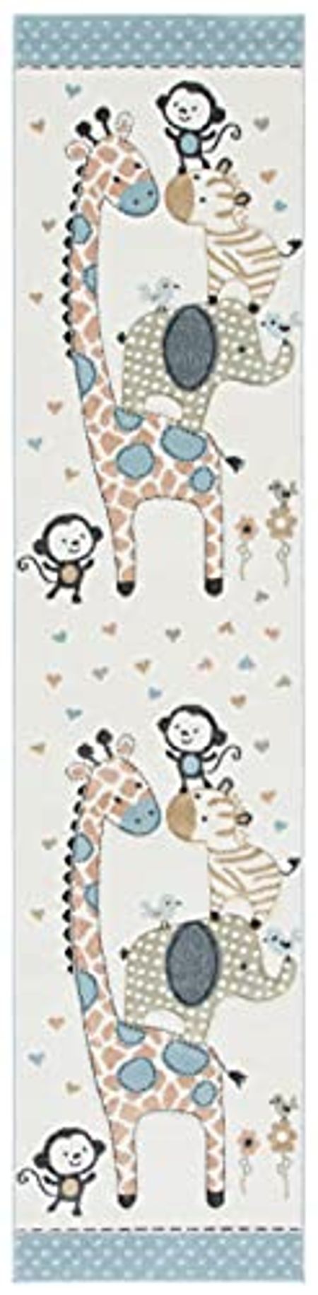 SAFAVIEH Carousel Kids Collection 2' x 8' Ivory CRK120A Animal Non-Shedding Playroom Nursery Bedroom Runner Rug