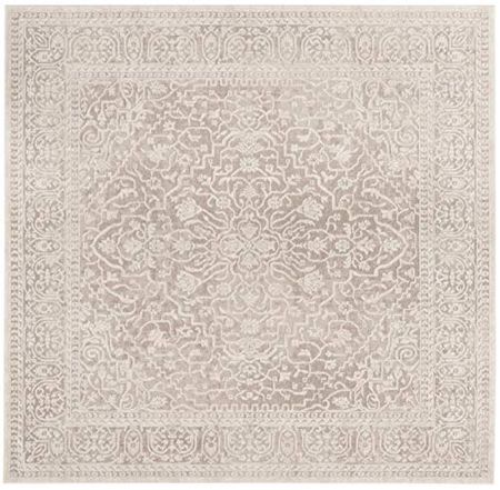 SAFAVIEH Reflection Collection 3' Square Beige/Cream RFT670A Boho Tribal Distressed Living Room Bedroom Entryway Accent Rug