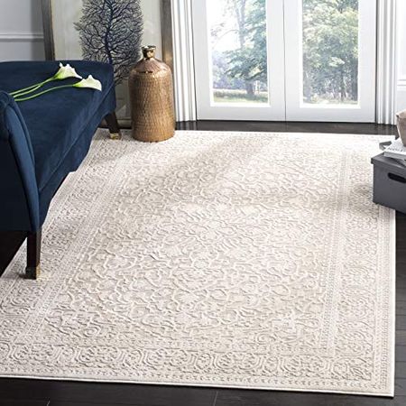 SAFAVIEH Reflection Collection 3' Square Beige/Cream RFT670A Boho Tribal Distressed Living Room Bedroom Entryway Accent Rug