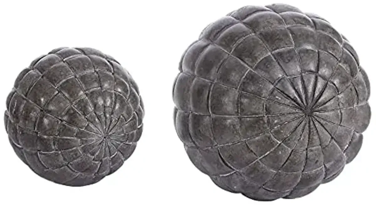 SAFAVIEH Home Collection Henla Modern Black Textured Ball Sphere Table Decor (Set of 2) RDC1200A-SET2