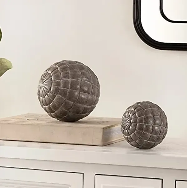 SAFAVIEH Home Collection Henla Modern Black Textured Ball Sphere Table Decor (Set of 2) RDC1200A-SET2