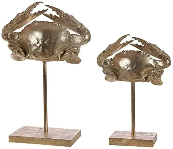 SAFAVIEH Home Collection Conra Gold Crab Table Decor (Set of 2) RDC1205A-SET2