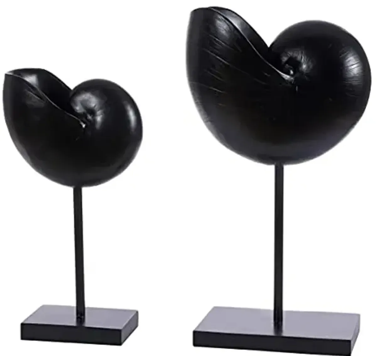 SAFAVIEH Home Collection Resi Modern Black Snail Shell Table Decor (Set of 2) RDC1204A-SET2