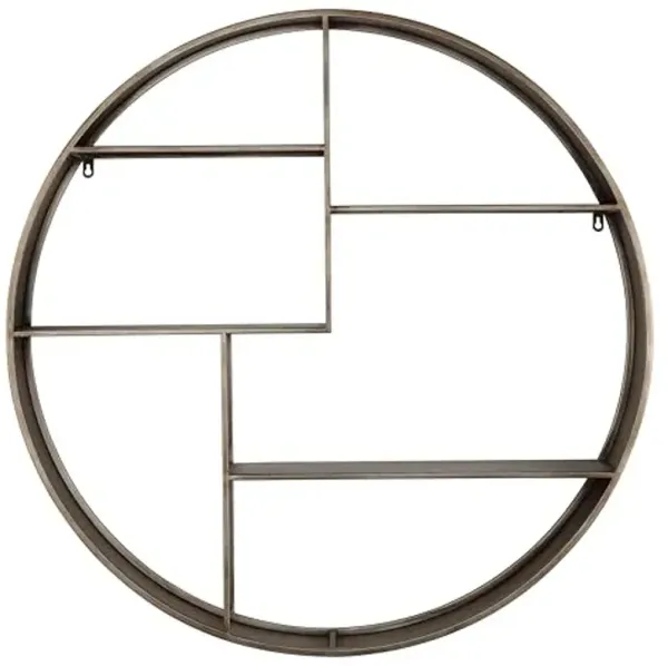 SAFAVIEH Home Collection Elewen Modern Brown 4-Tier Round Display Wall Shelf