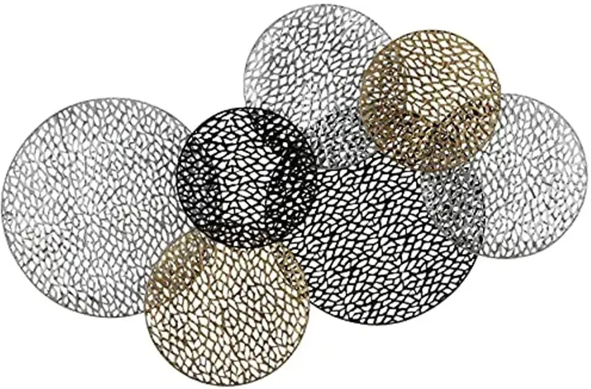 SAFAVIEH Home Collection Viviette Multicolored Metal Overlapping 7-Disk Wall Decor