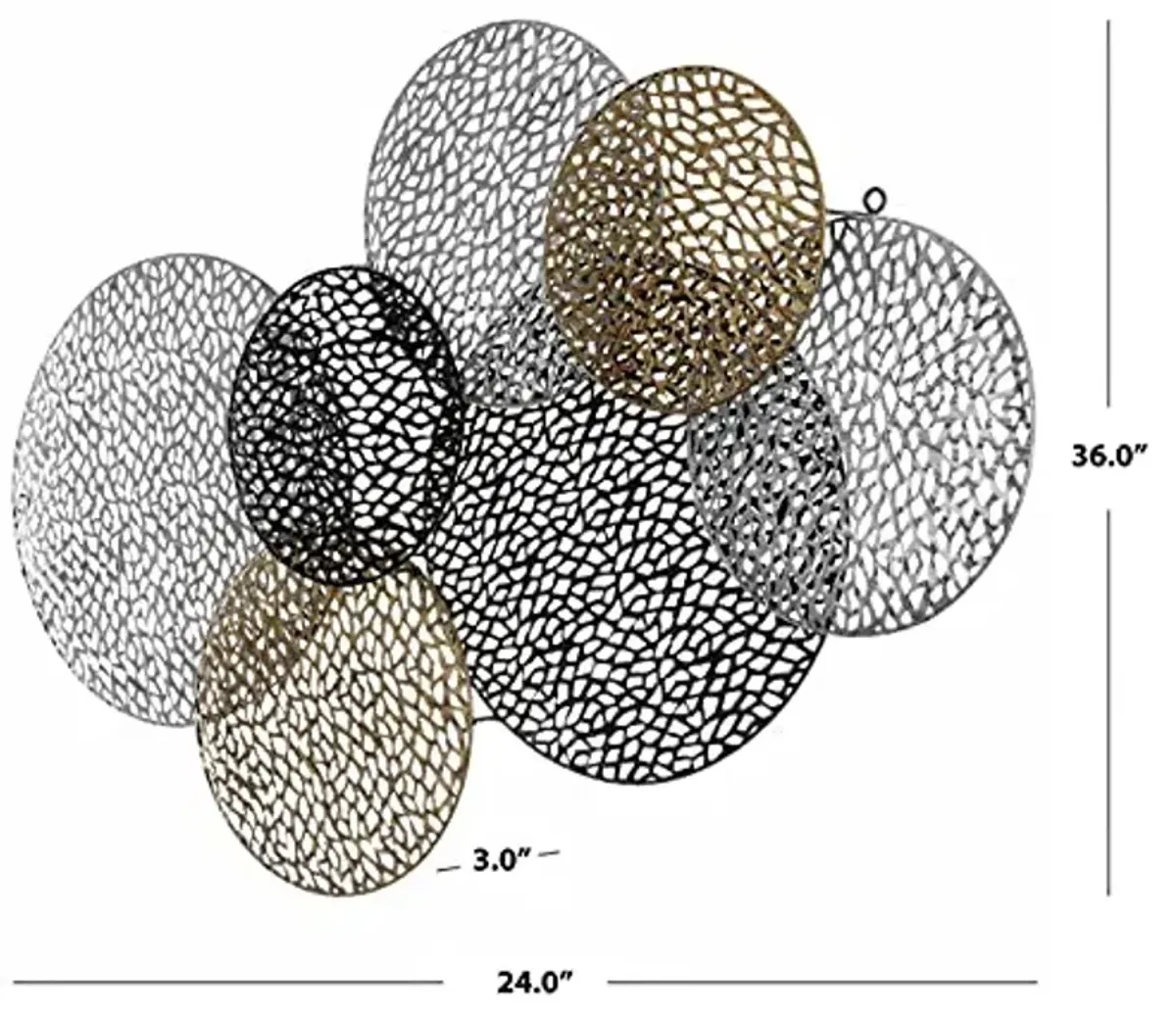 SAFAVIEH Home Collection Viviette Multicolored Metal Overlapping 7-Disk Wall Decor