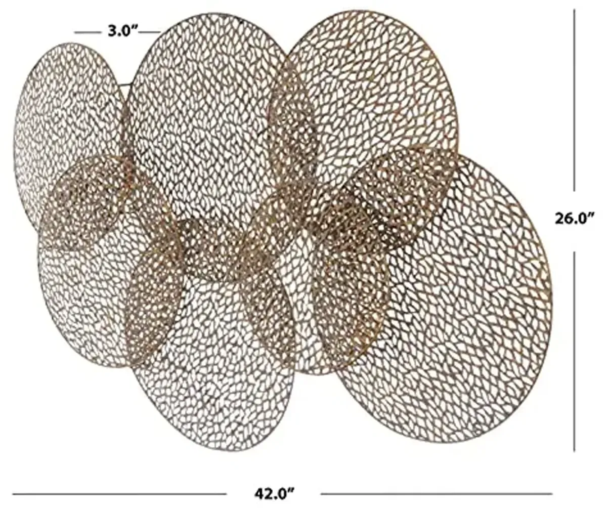 SAFAVIEH Home Collection Emmy Bronze Metal Overlapping 7-Disk Wall Decor