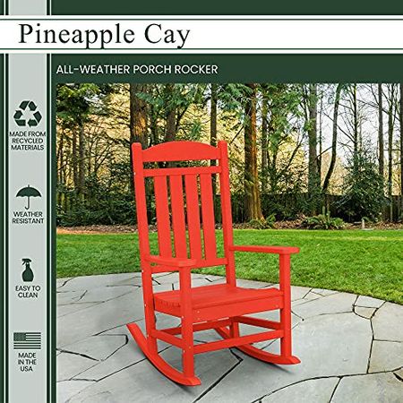 Hanover HVR100SR Red All-Weather Pineapple Cay Porch Rocker
