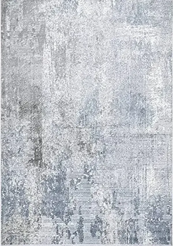 nuLOOM Alice Blue/Ivory, 8' x 10', Modern Abstract, Recycled Materials, Comfy and Soft, High Traffic, Stain Resistant, Durable Area Rug for Bedroom, Living Room, Dining Space, Entryway