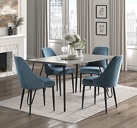 Lexicon Elyse Dining Chair (Set of 2), Blue