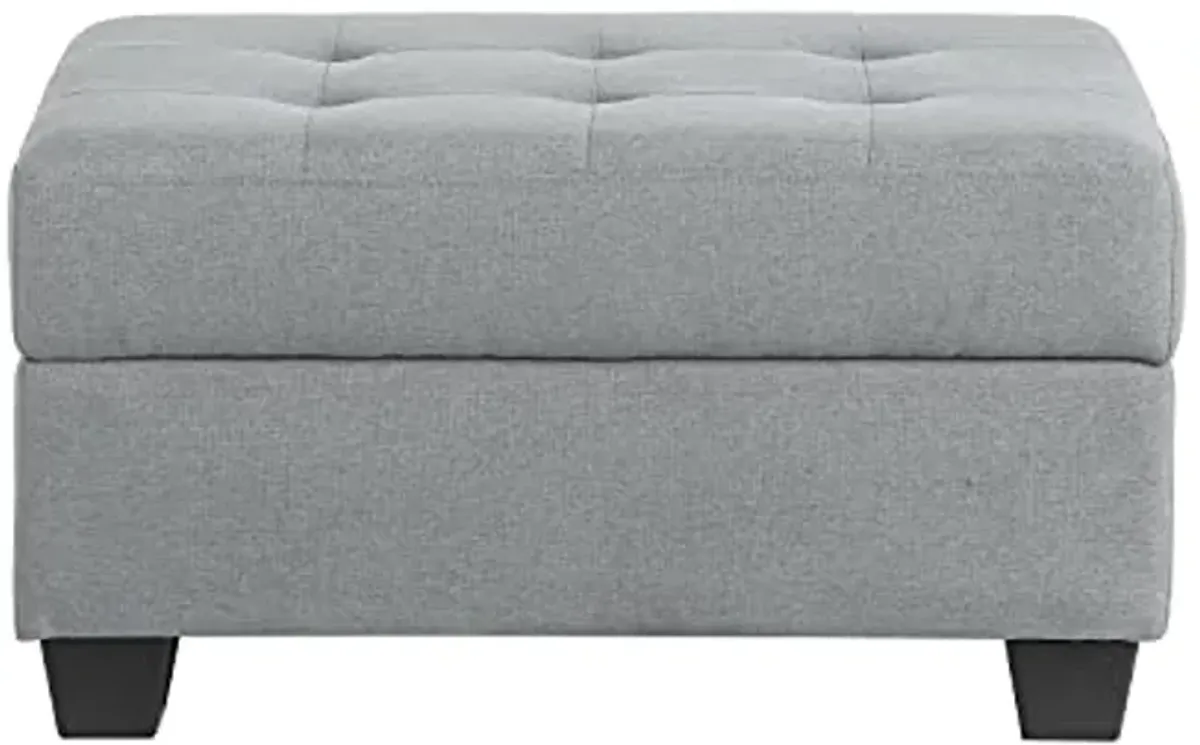 Lexicon Gracelyn Fabric Storage Ottoman, Light Gray