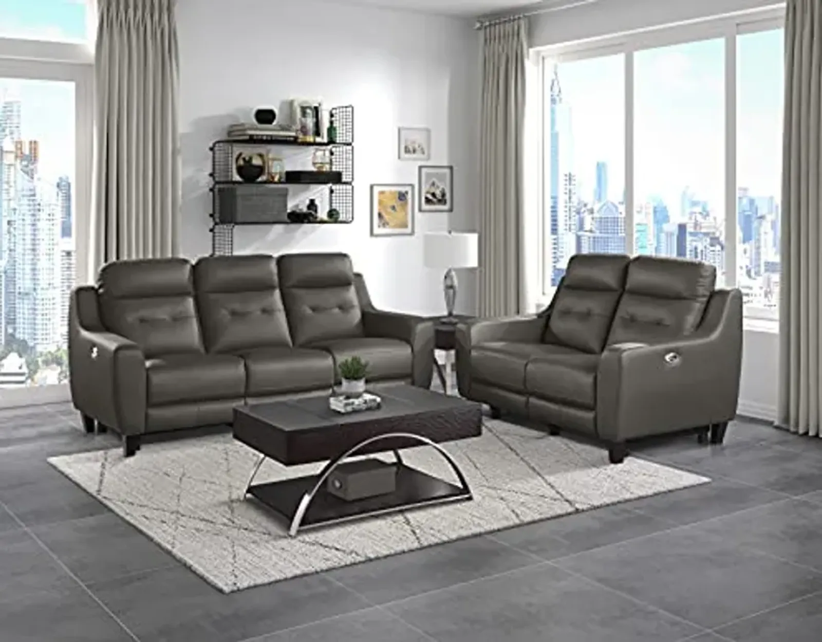 Lexicon Schuyler 2-Piece Power Reclining Living Room Set, Grayish Brown