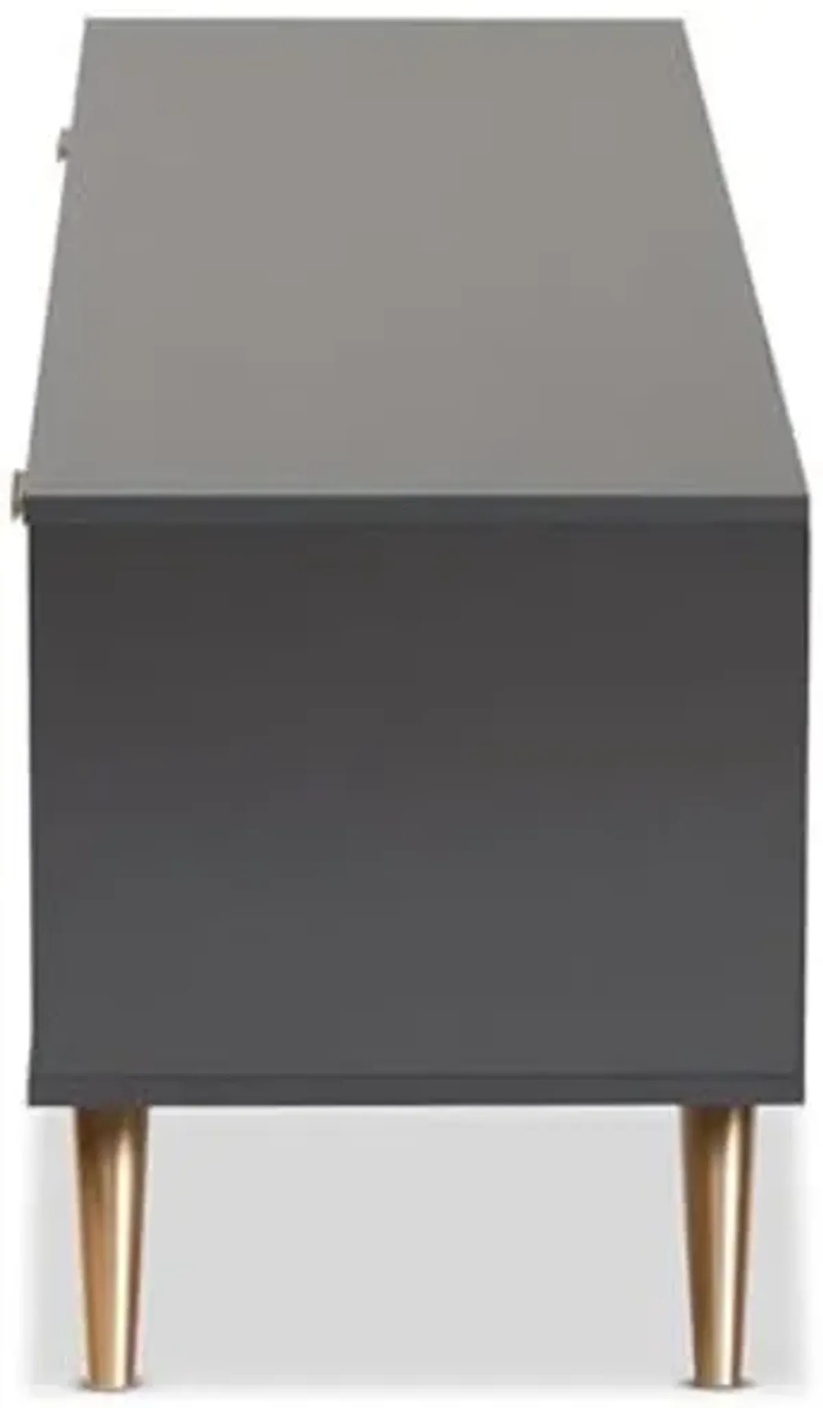 Baxton Studio Kelson TV Stand, Dark Grey/Gold