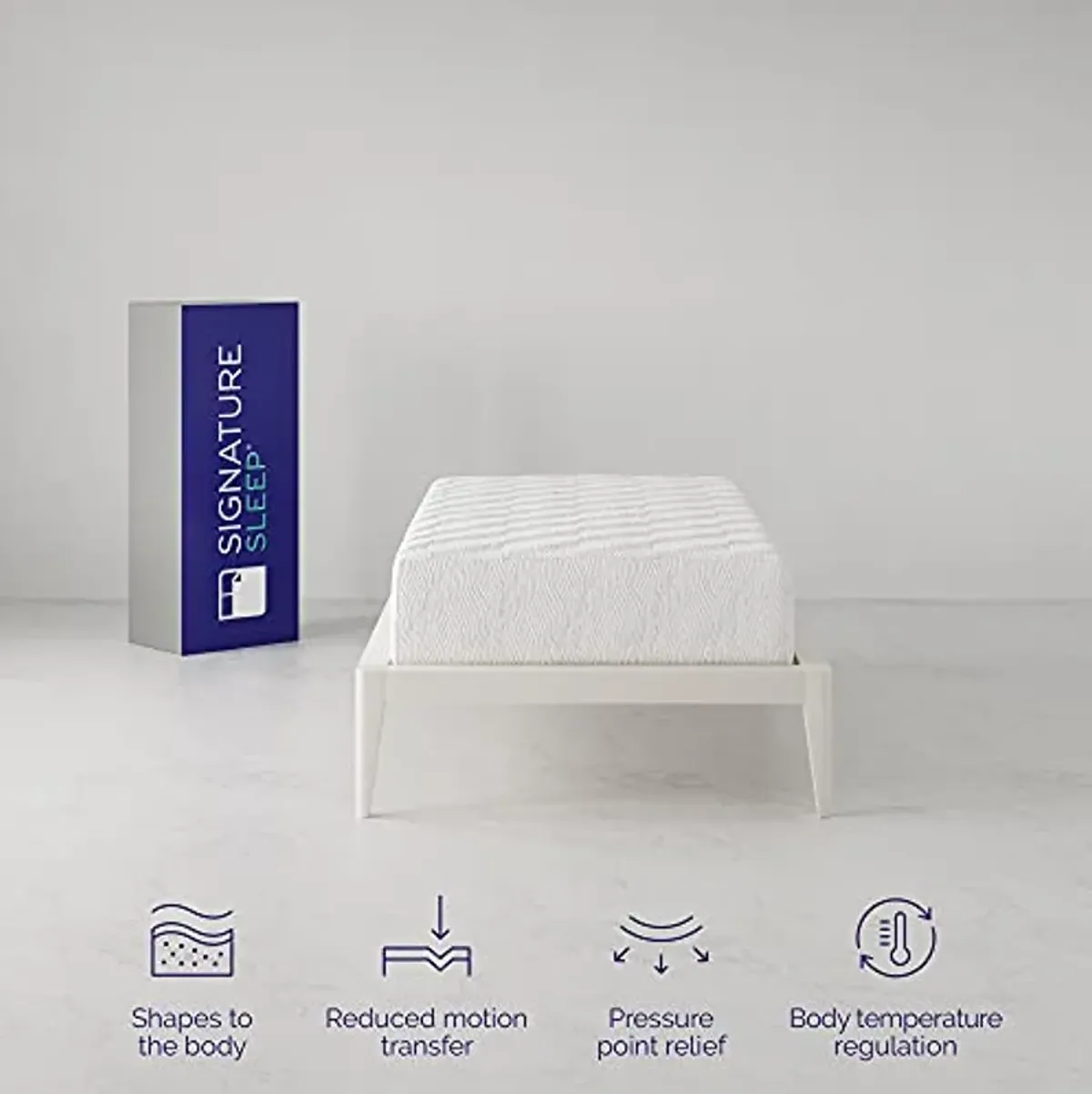 Signature Sleep Memoir 12 Inch Gel Memory Foam Mattress, Twin Size