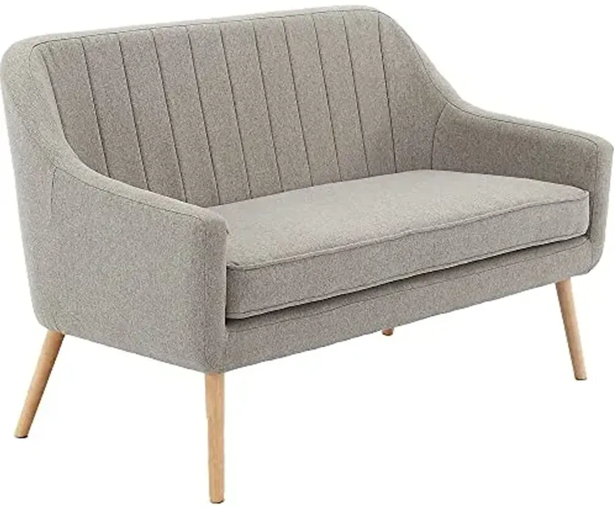 Hanover Odessa Accent Loveseat in Gray with Rubberwood Legs