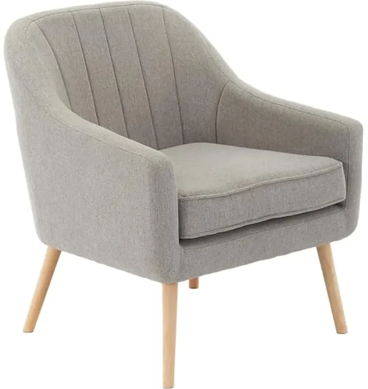 Hanover Odessa Tufted Accent Chair in Gray with Rubberwood Legs, Modern Plush Upholstered Armchairs and Accent Chairs for Living Room, Home Office, Foyer, Entryway, and Bedroom