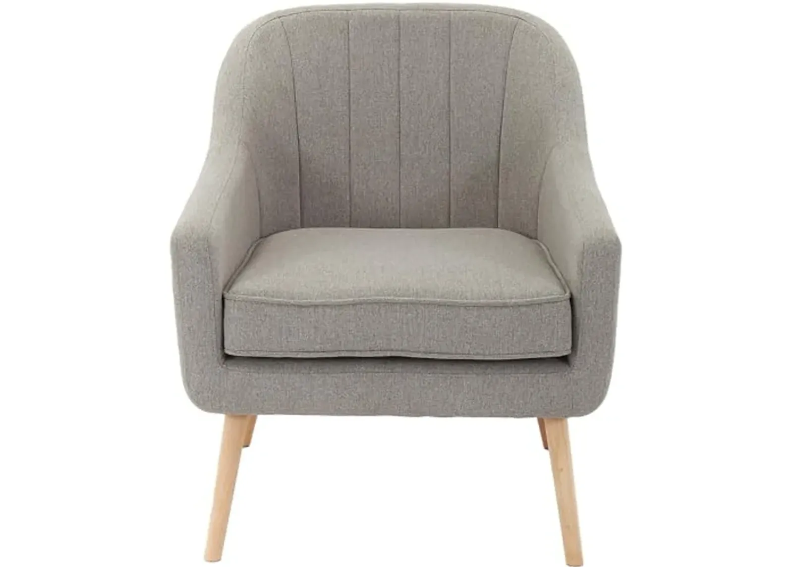 Hanover Odessa Tufted Accent Chair in Gray with Rubberwood Legs, Modern Plush Upholstered Armchairs and Accent Chairs for Living Room, Home Office, Foyer, Entryway, and Bedroom