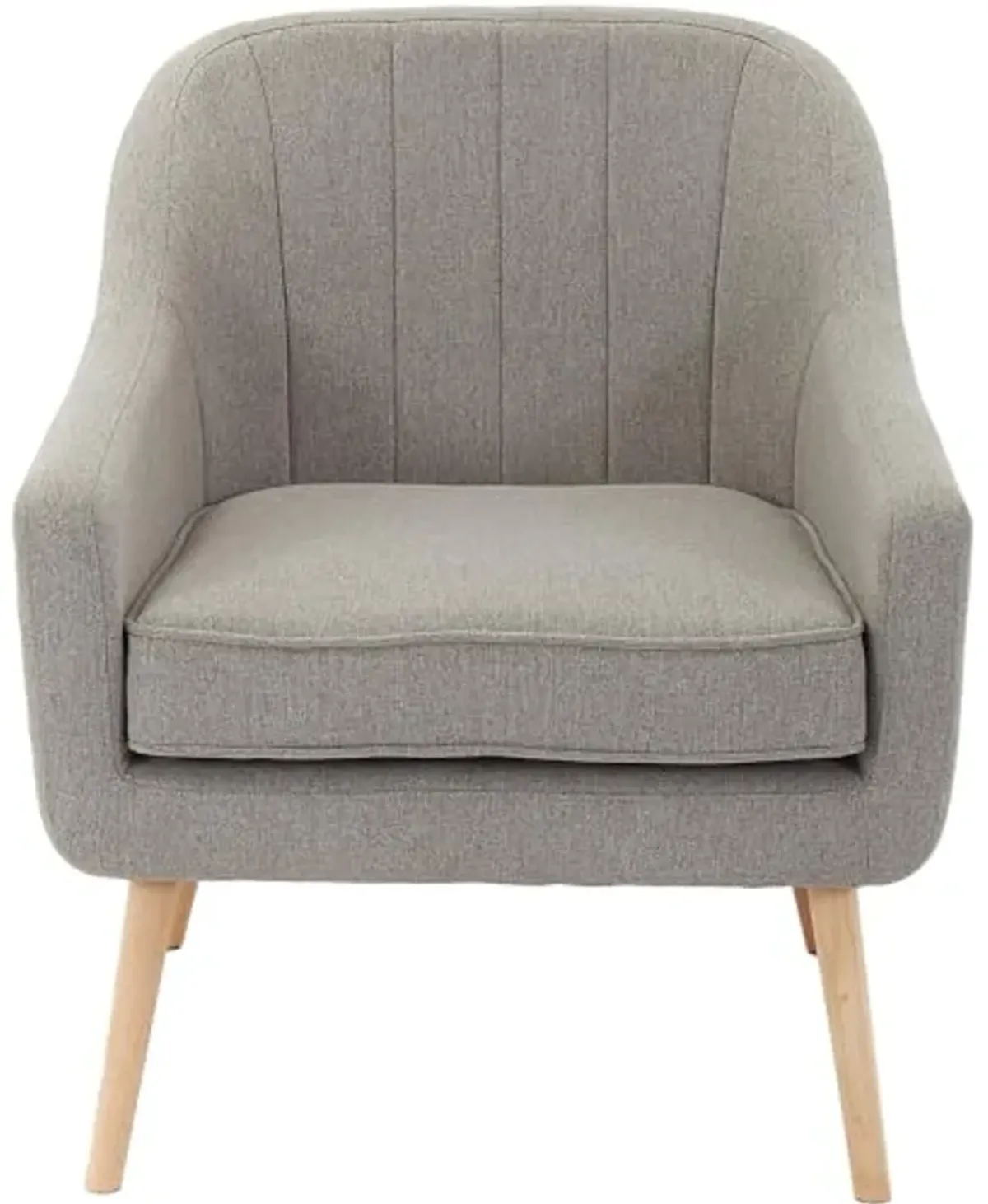 Hanover Odessa Tufted Accent Chair in Gray with Rubberwood Legs, Modern Plush Upholstered Armchairs and Accent Chairs for Living Room, Home Office, Foyer, Entryway, and Bedroom