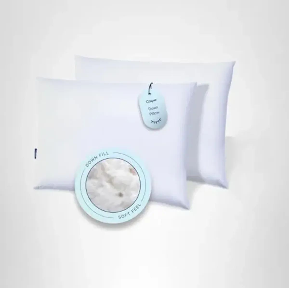 Casper Sleep Down Pillow for Sleeping, King, White, Two Pack