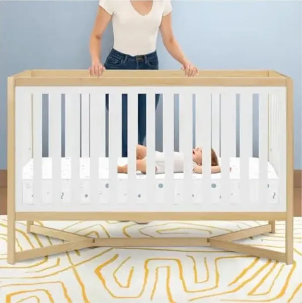 Simmons Kids Quiet Nights Dual Sided Baby Crib Mattress & Toddler Mattress - Sustainably Sourced Core - Waterproof - Hypoallergenic - GREENGUARD Gold Certified (Natural) - Ideal Firmness - Made in USA